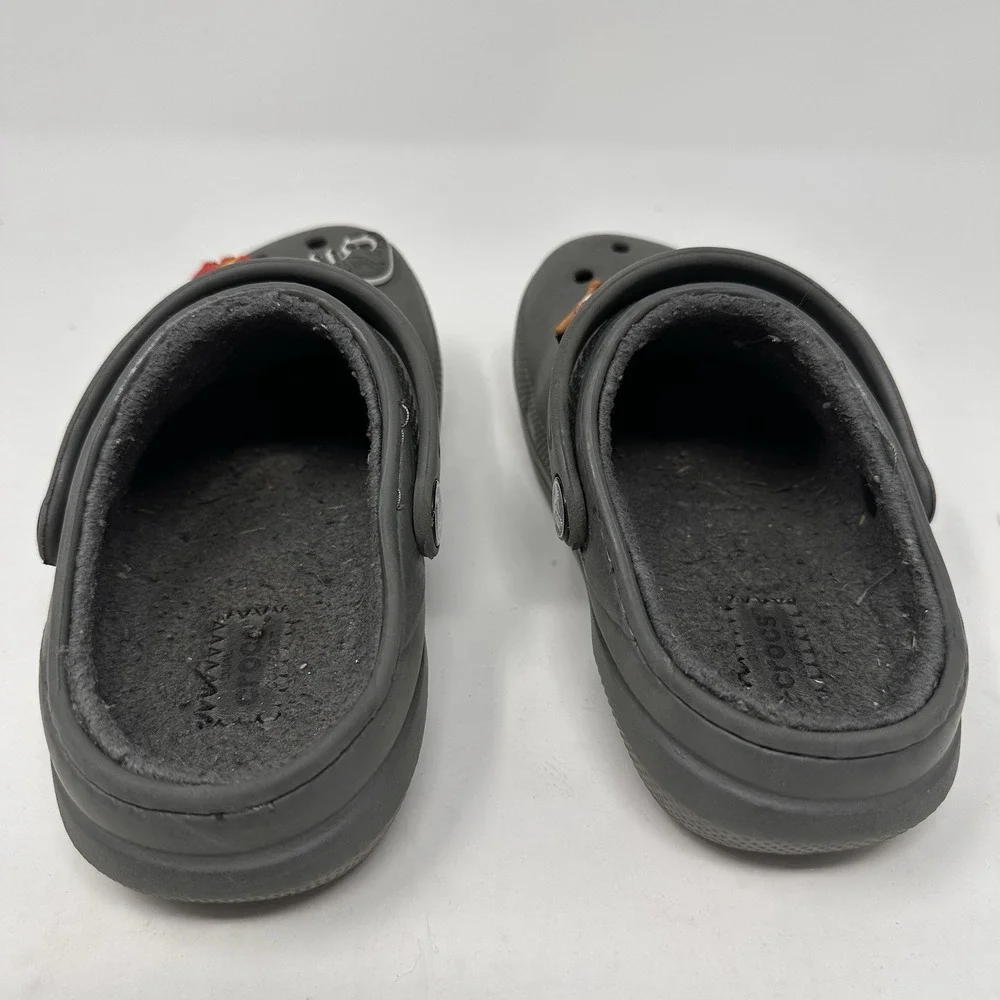 Crocs Gray Classic Slip On Clogs w / Dinosaur Charms Kids Size 12 C